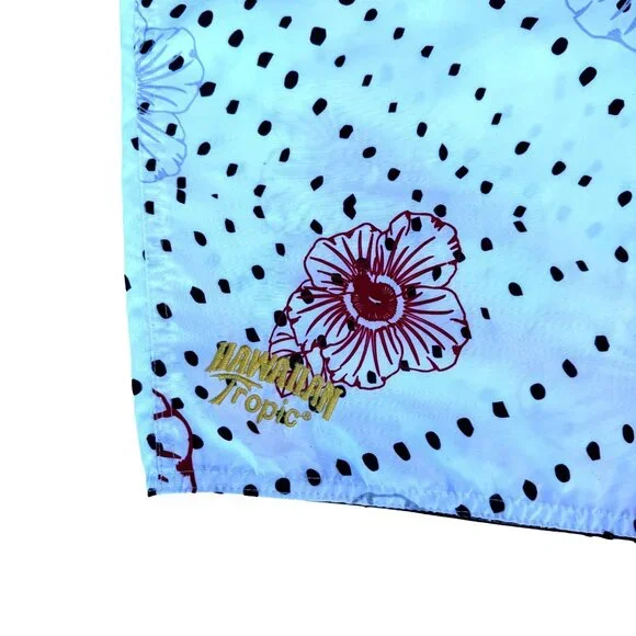 Hawaiian Tropic Mens Sz 34 Multi Color Floral Polka Dot Board Shorts Front Tie - Picture 4 of 7